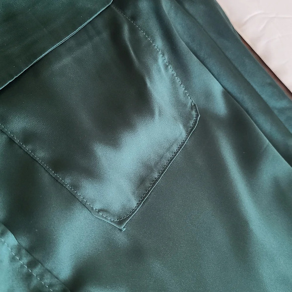 Equipment Polyester blouse women's sz.XXL green  button up breast pockets - Picture 10 of 16